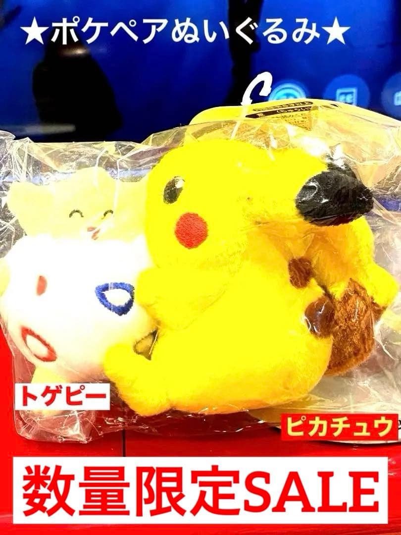 新品未使用】絶版ポケペアぬいぐるみトゲピー&ピカチュウ未開封タグ付