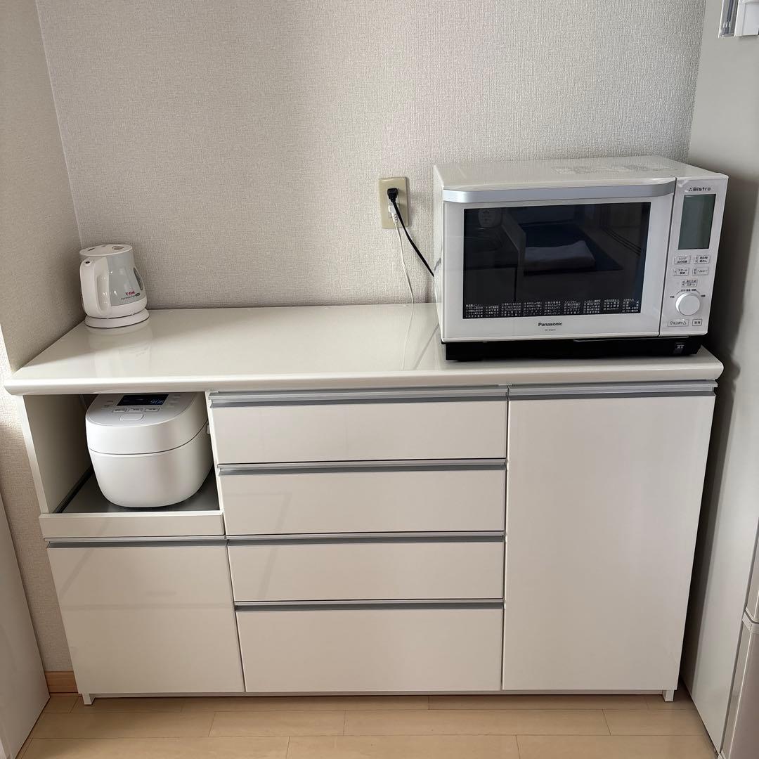 鏡面ホワイト　キッチンカウンター 25日の発送で2000円引き 鏡面ホワイト キッチンカウンター 25日の発送で2000円引き 鏡面