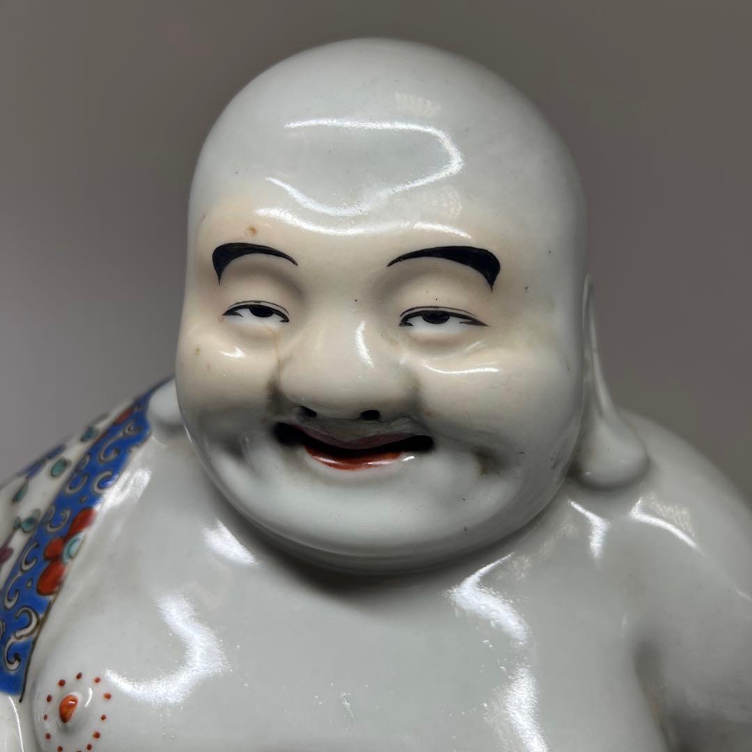 中国清時代 粉彩布袋 西江印 高さ約26㎝ 東Y7-1224