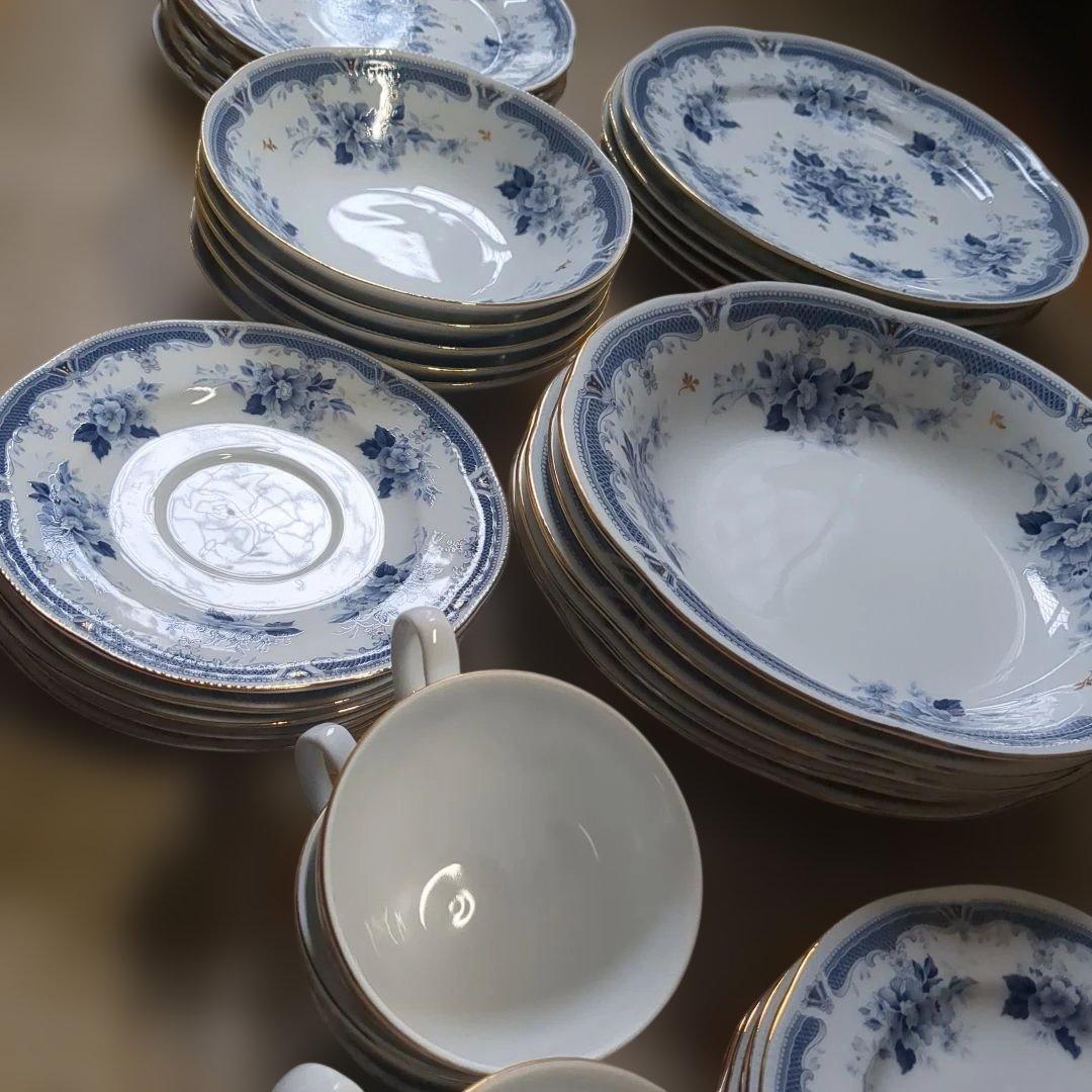 花柄陶器食器セット hazikero24s6.jpg