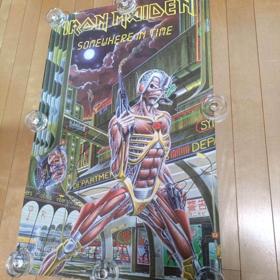 IRON MAIDEN 1986 ポスター Somewhere in Time Iron Maiden Somewhere In Time European Promo Poster 1986 CD LP