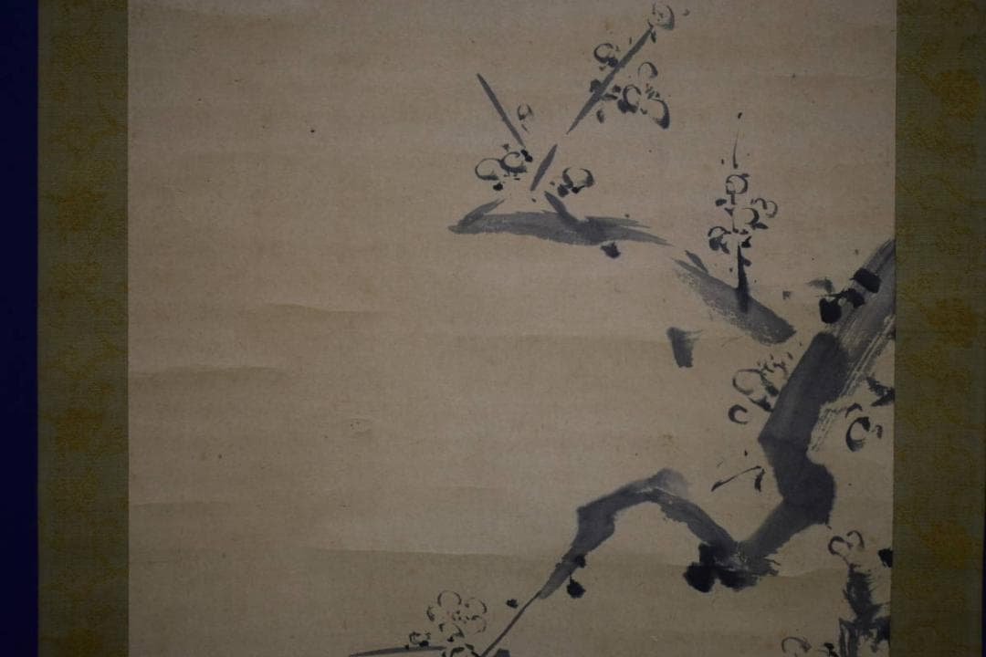 真作/狩野常信/梅花水仙図/布袋屋掛軸HH-912 - メルカリ