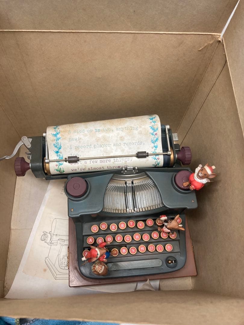 ENESCO クリスマス オルゴール タイプライター 1989年製 箱・説明書付