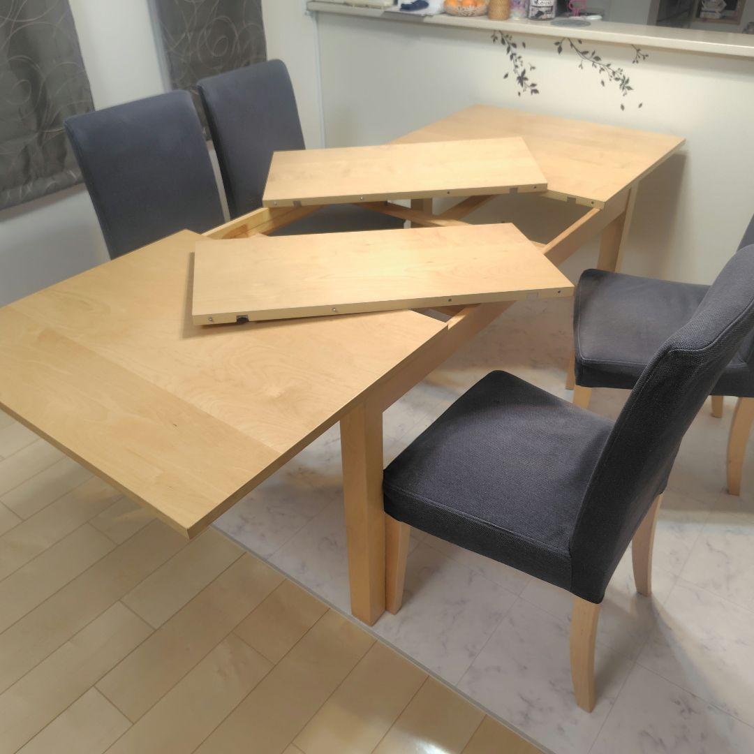 IKEA木製ダイニングテーブル, イスは直接引渡し可能な方のみ - メルカリ
