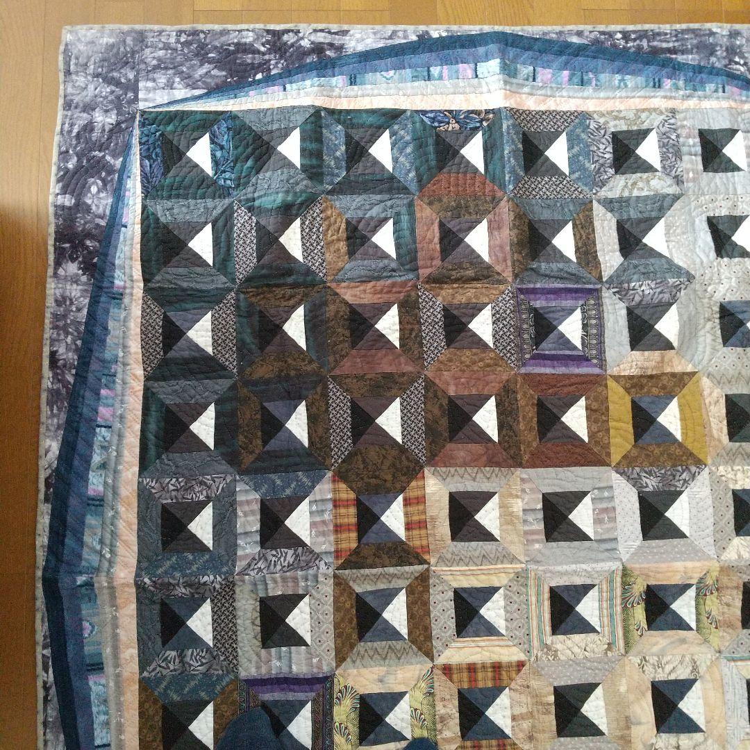 ハンドメイド 抽象絵画風デザイン パッチワーク キルトタペストリー
