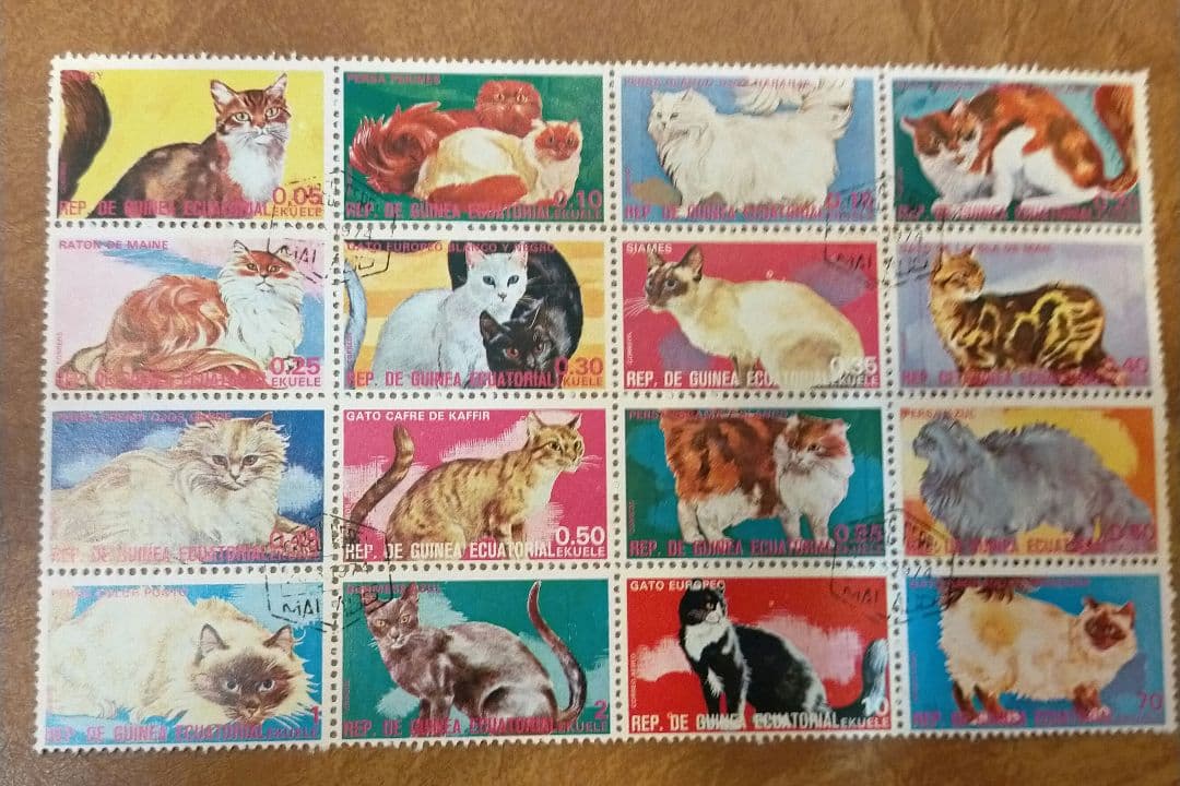 確認用！猫切手16種1974年シート約9✕15センチ 郵便局が2/22に「猫」をテーマにした切手を発売！身近な動物シリーズ第