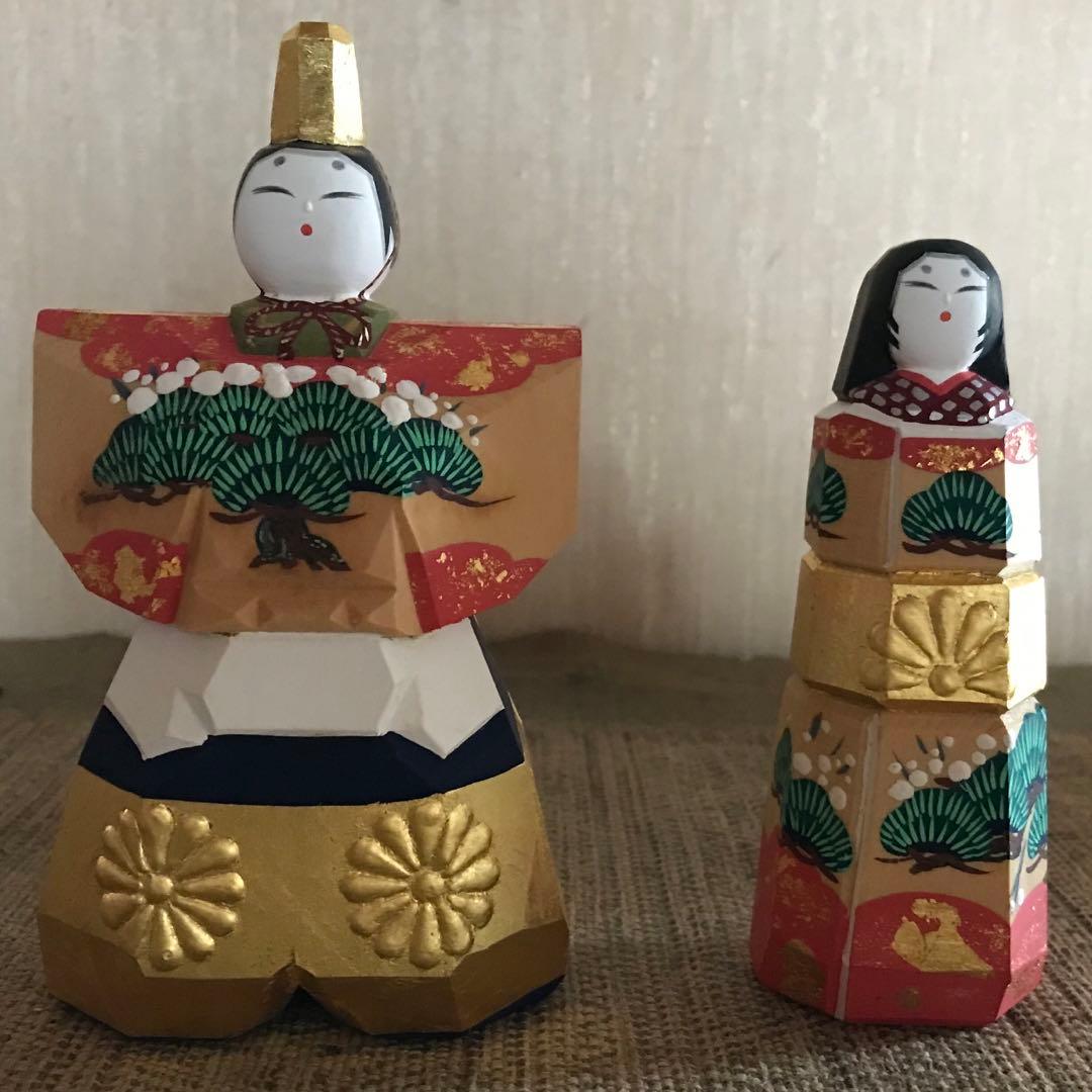 奈良一刀彫　立雛　雛人形かぎろい 髙橋勇二作 雛人形 かぎろい - 一刀彫 高橋勇二