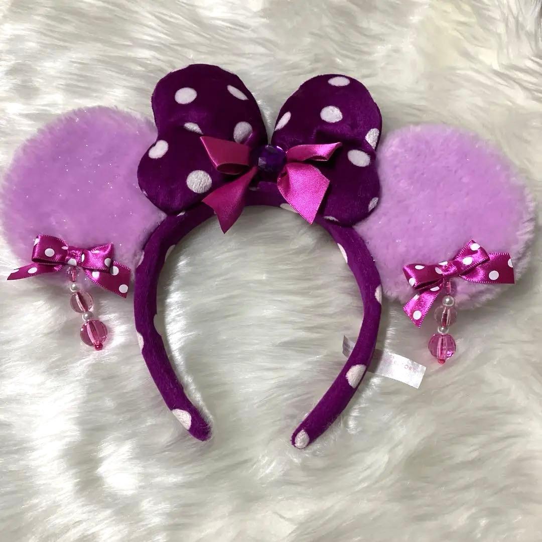 東京ディズニーリゾート限定 ミニーちゃんイヤリング付きカチューシャ