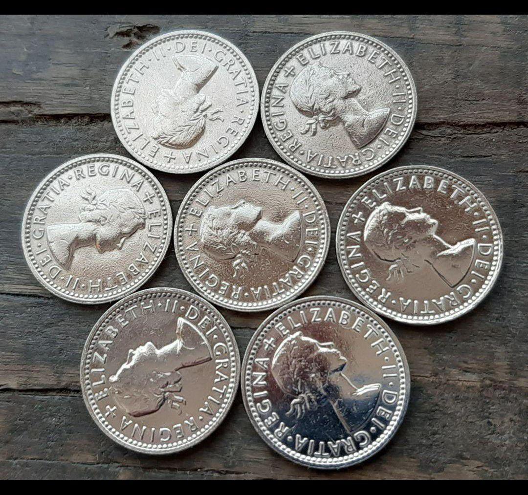 エリザベス女王 6ペンスコイン 硬貨のコレクション 1954-1960 イギリス