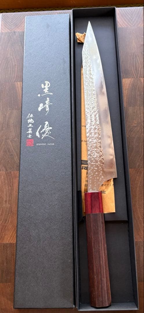 黒崎優 閃光 鋭 切付 筋引 包丁 270mm 紫檀 粉末ハイス - メルカリ
