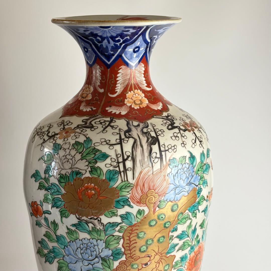 伊万里 色絵 金彩 染付 高さ約56cm 花瓶 花生 飾壷 飾瓶 - メルカリ