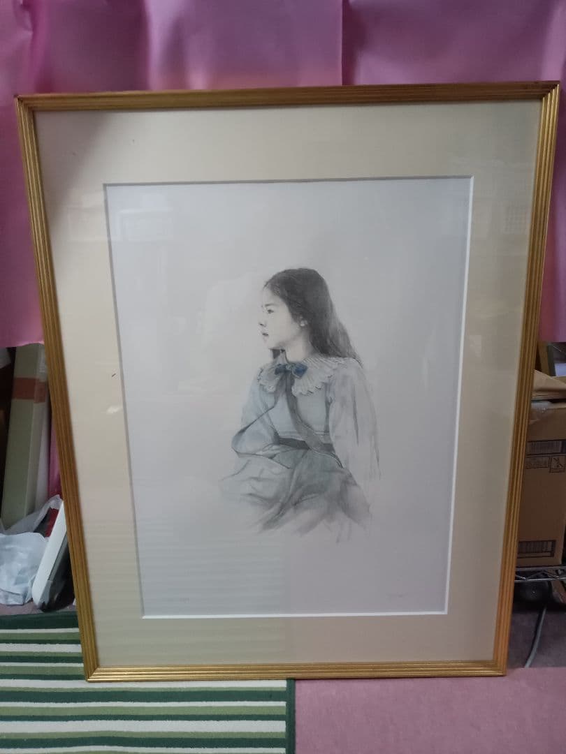 藤井勉作　手彩色リトグラフ　(希望)　額付　EA版　作者サイン有り 藤井勉「希望」リトグラフ 絵画買取・販売の小竹美術