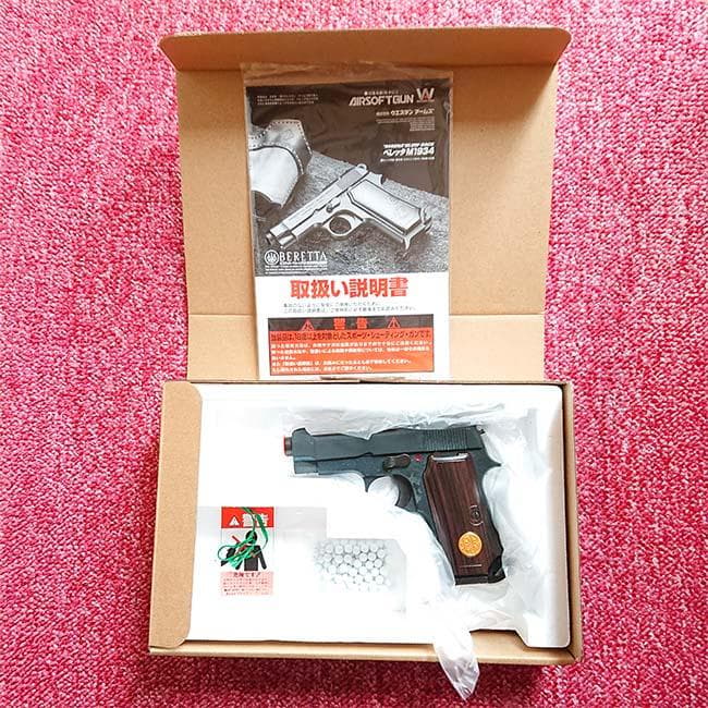 訳あり ウエスタンアームズ ベレッタM1934 ガンブルー ガスガン Product Introduction] WA Beretta M1934 Gas Blowback Carbon Black