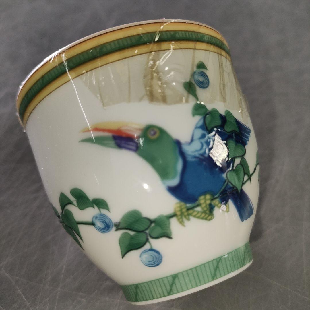 A1202-8/HERMES/エルメス トゥカン/陶器キャンドル/グリーン 鳥