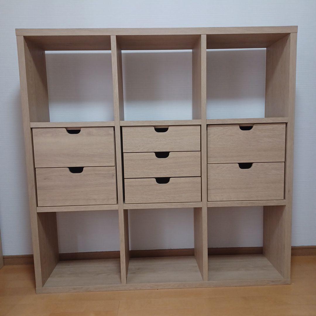木製収納棚 7引き出し付き チェスト 木製 引き出し 4杯 オープンタイプ W 100 × D 34 × H 72 cm