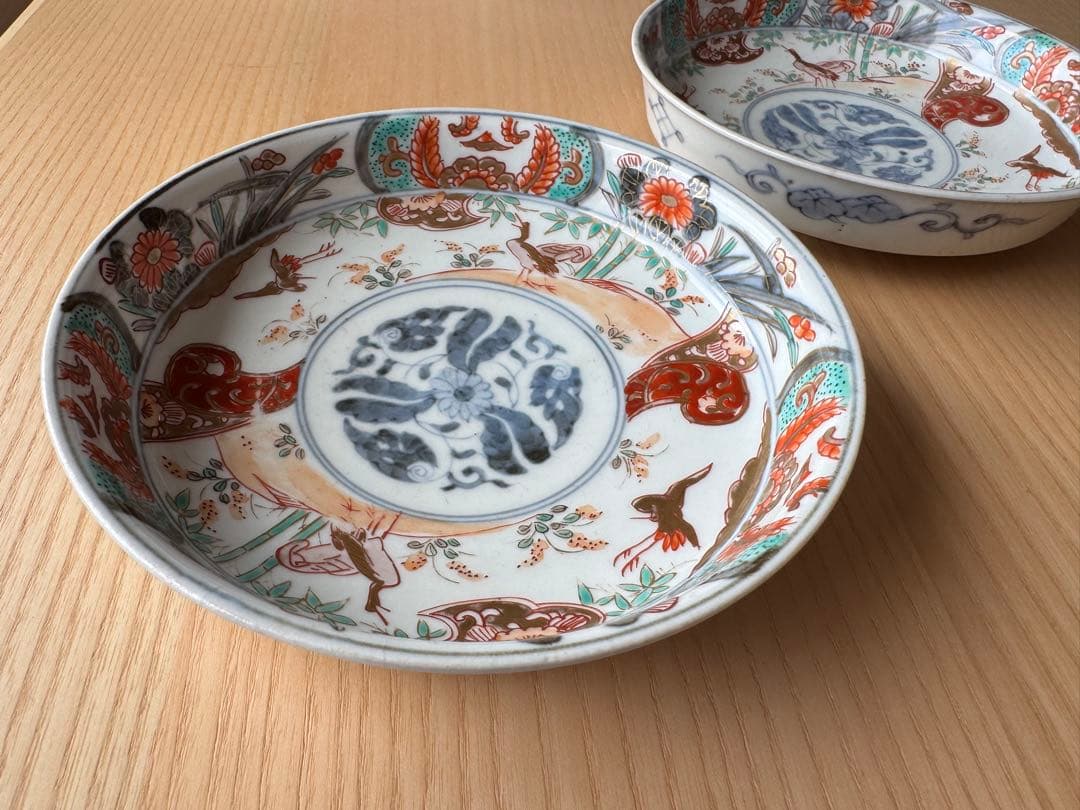 【きなこ様限定】古伊万里 赤絵金彩 染付皿（江戸後期）｜Pro Antique 少しアウトレット品】赤でポップ◇古伊万里 赤絵金彩小皿 骨董品