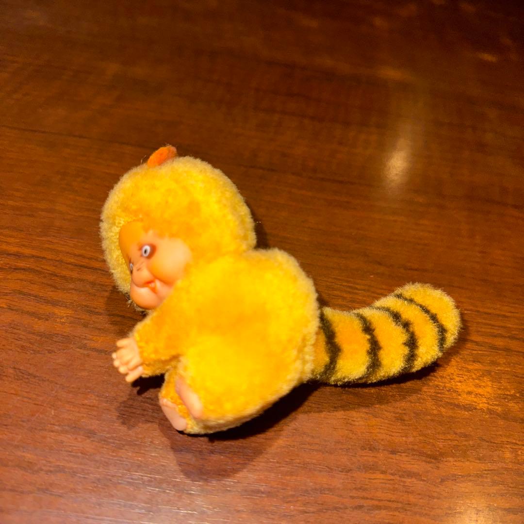 昭和レトロ モンチッチ風 タヌキ/アライグマのクリップ ぬいぐるみ