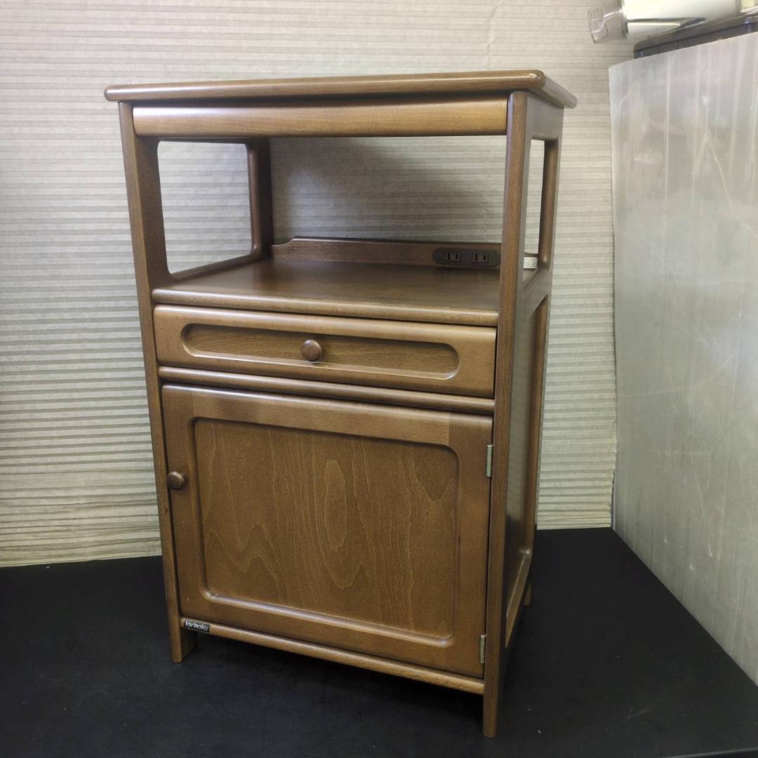 ☆☆カリモク家具　電話台　FAX台　エントランスラック　日本製 楽天市場】【中古】カリモク ファックス台 コンセント付 電話台 木製