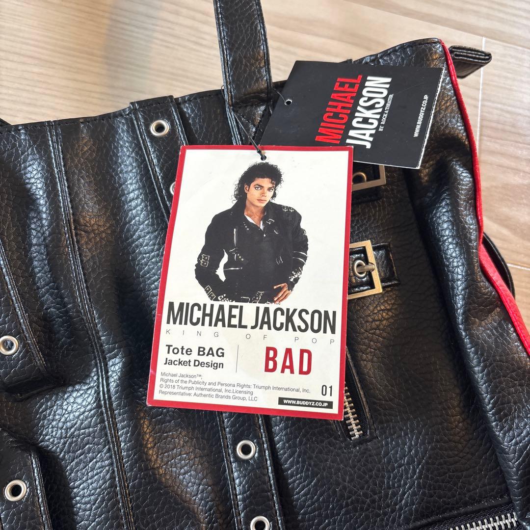 マイケル・ジャクソン BAD トートバッグ 黒/赤 新品タグ付き - メルカリ