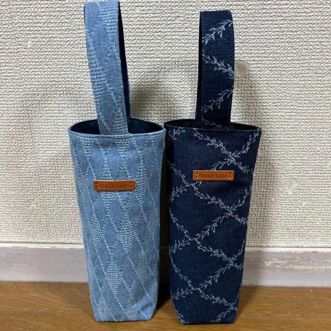 60】ハンドメイド ペットボトルカバー2枚セット デニム生地 - メルカリ
