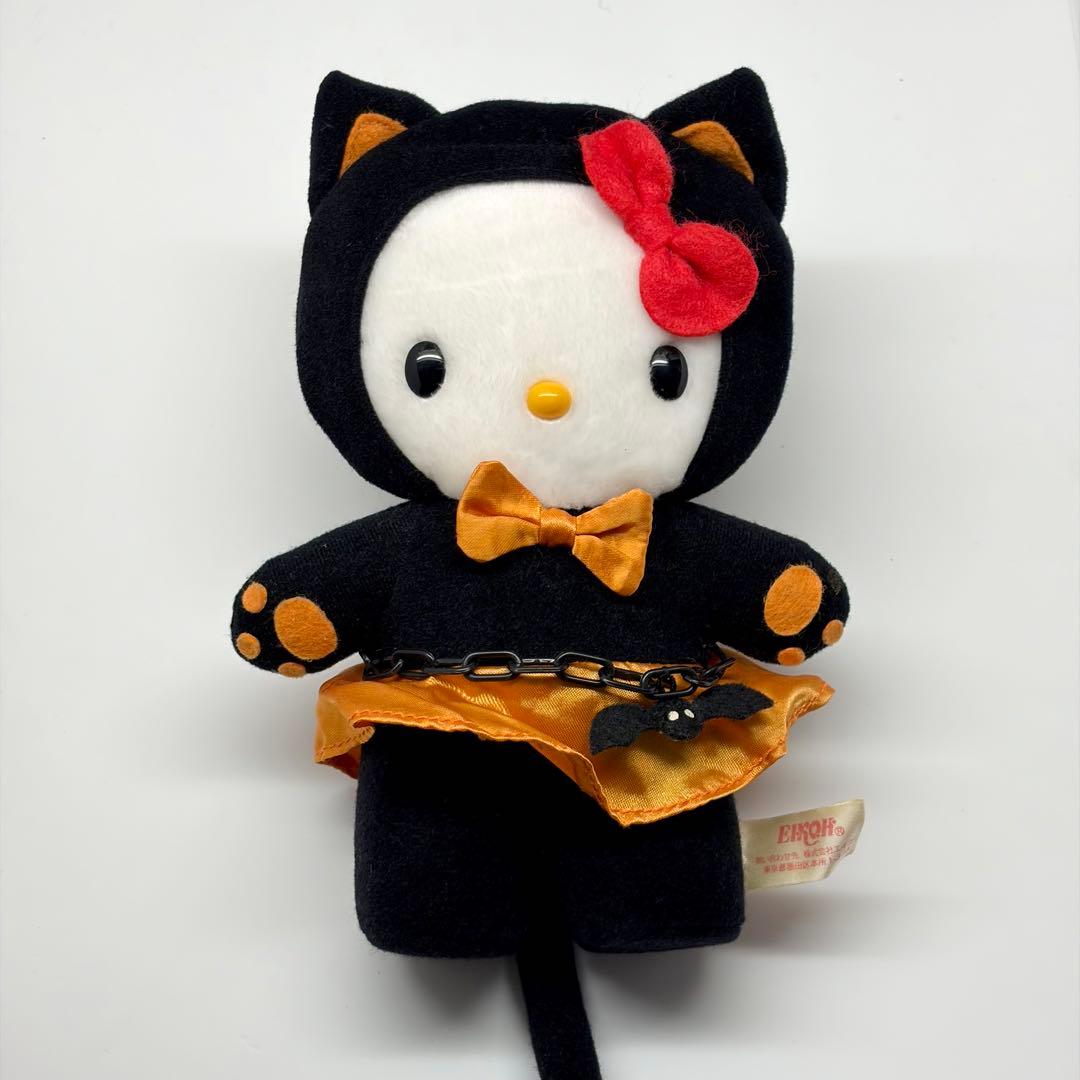 ハローキティ ぬいぐるみ 黒猫 2001年 ハロウィン プライズ レトロ