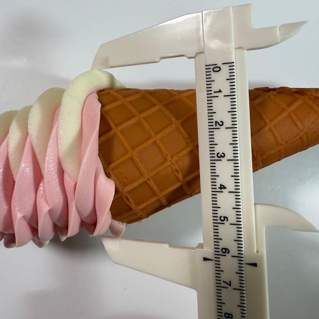 食品サンプル ソフトクリーム バニラ ストロベリーミックス スタンド