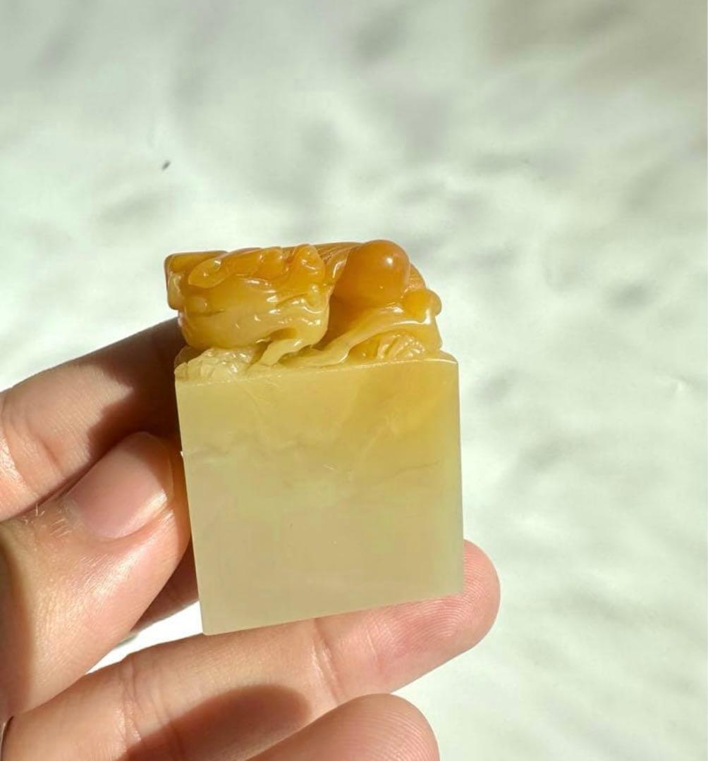 螭虎】 古獣 美品 高級印材 篆刻 印石 ラオス 印石 水凍
