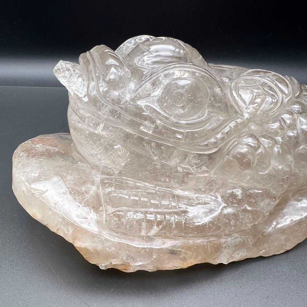 ✨富を招く至高の霊獣✨レインボー ライトニング水晶 三脚蟾蜍 金蟾