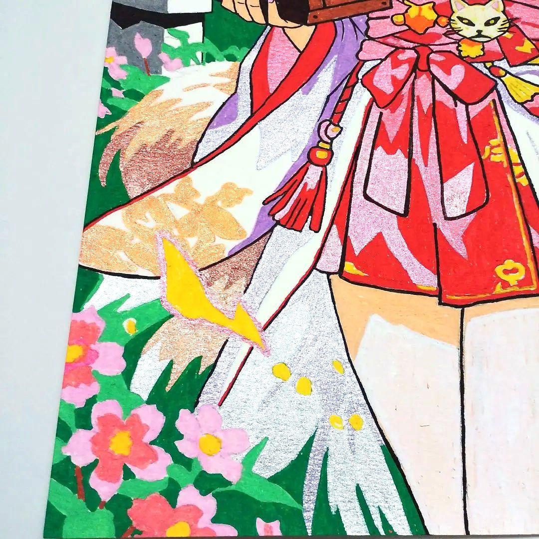 原画】A4 手描き 和風 狐少女「豊穣と発展」一点物 アナログ - メルカリ
