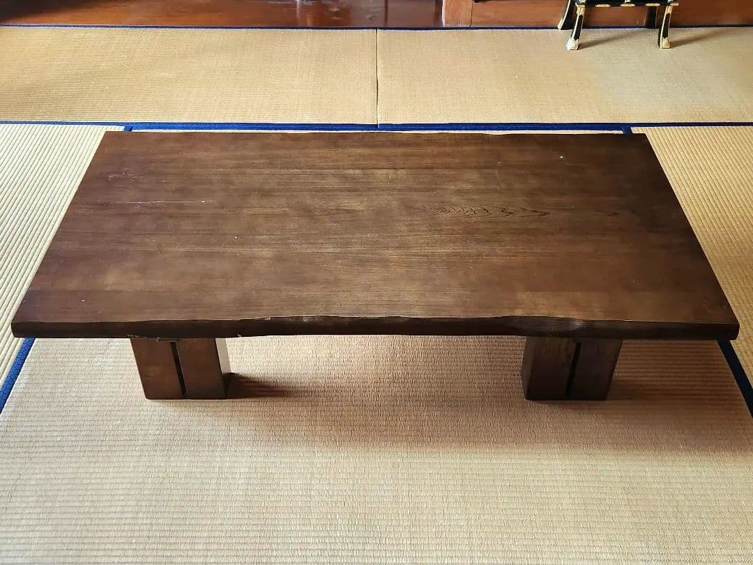 廃盤】Karimoku カリモク家具 一枚板 栓座卓 ローテーブル 送料無料