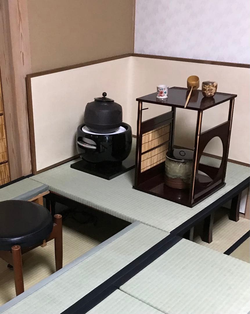 楽々茶棚 (立礼)組立点前座、炉壇ボックス、建水台の三点セット - メルカリ