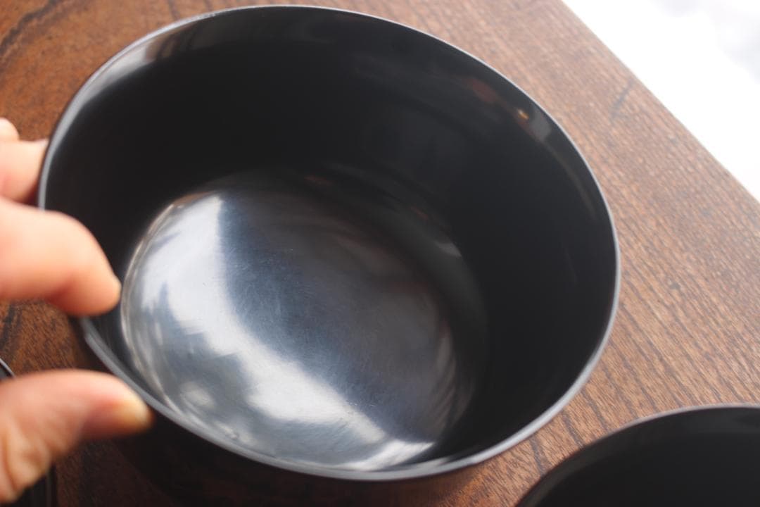 時代逸品！端正な時代黒漆に極上菊蘭蒔絵の映える四つ椀（検懐石道具