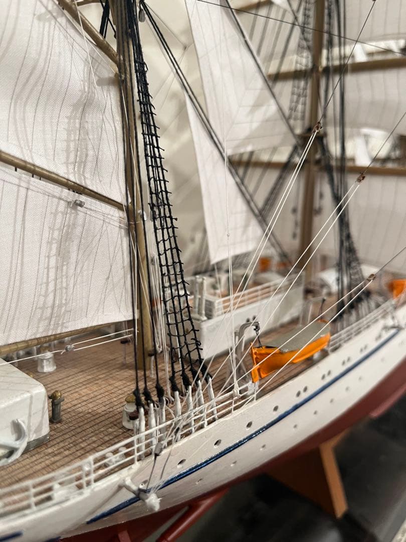 1/160 日本丸 帆付き 完成品 手作り ウッディジョー 縁起 帆船 - メルカリ