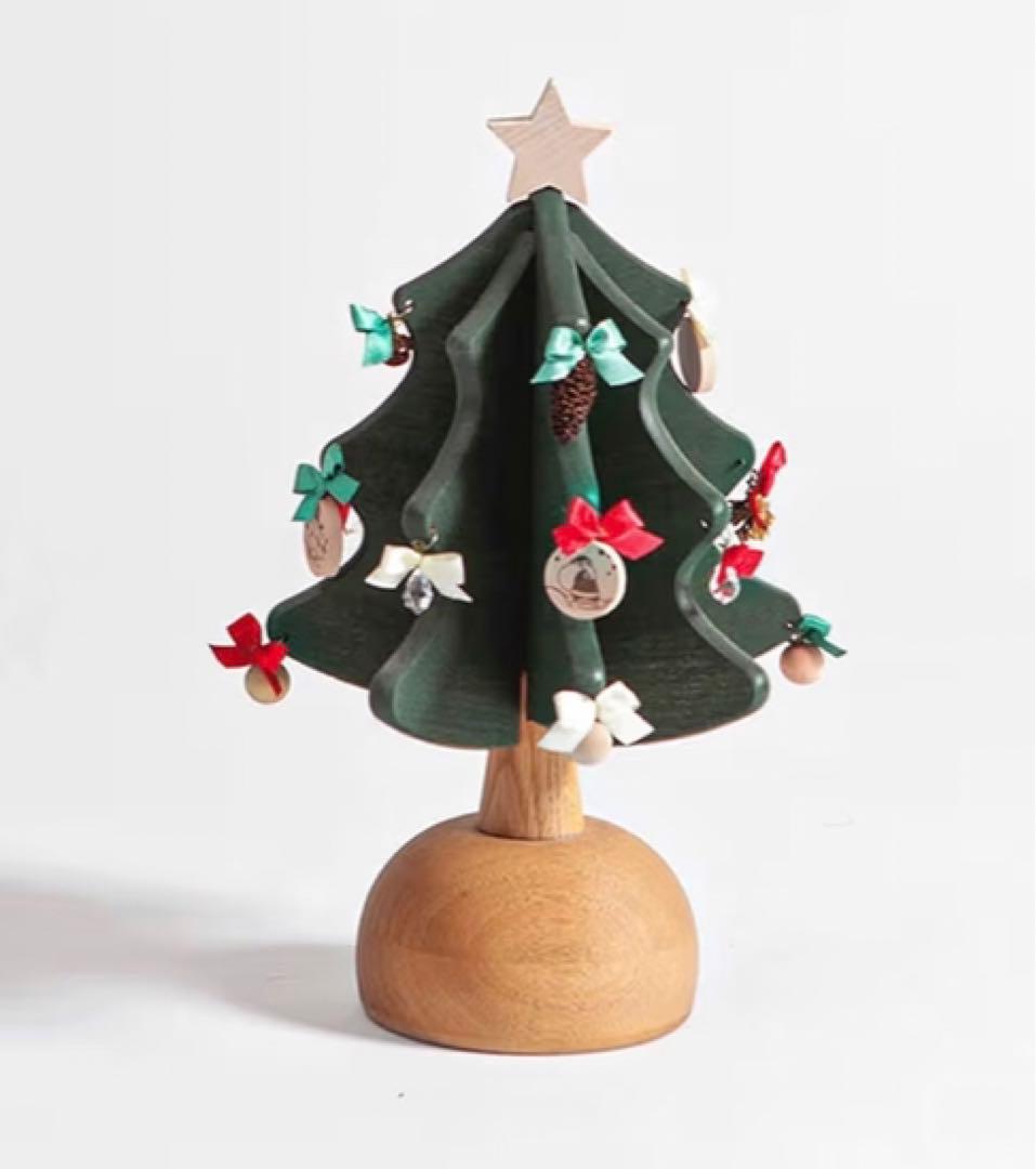 【新品】オークヴィレッジ　オルゴールツリー プチ　plusクリスマスツリー オルゴールツリー・プチ（グリーン）｜[飛騨の家具]オークヴィレッジ
