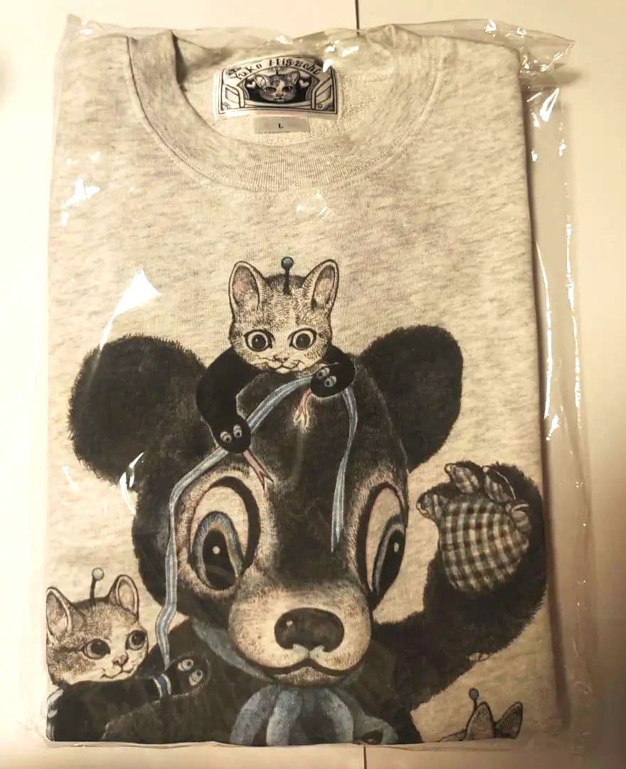 ボリス雑貨店 ヒグチユウコ 半袖スウェット Tシャツ 3ギュスと黒いクマ