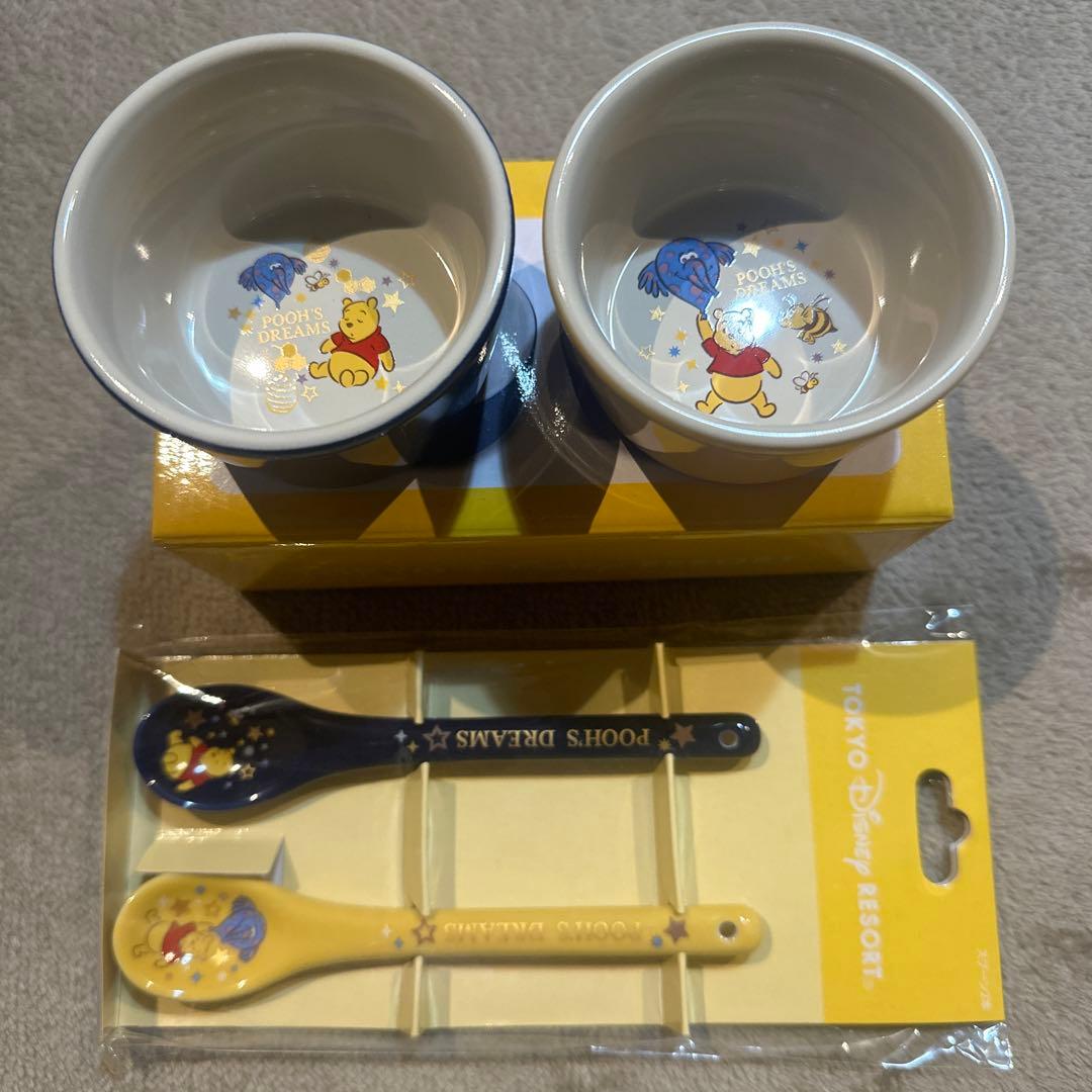 新品未使用】 ディズニー プーさん 食器 ココット皿 スプーン セット