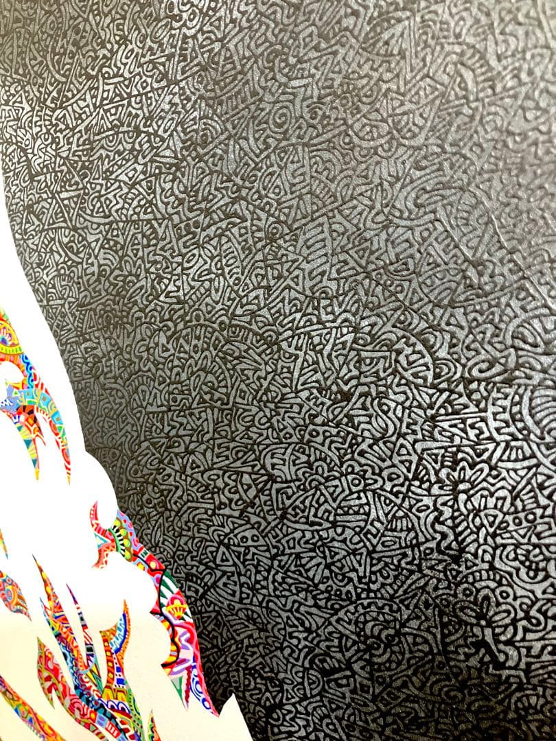 原画 龍 動物画 絵画 アクリル画 現代アート 細密画 手描き 一点物