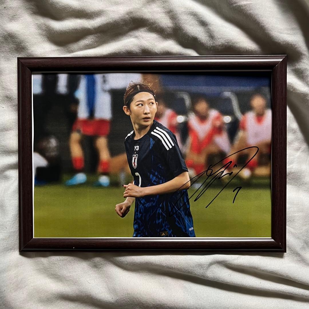 なでしこジャパン 中嶋淑乃 直筆サイン サッカー日本代表 長谷川唯