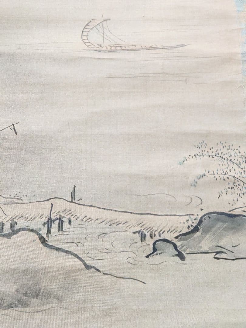 狩野常信的掛軸三幅對（真作）水墨畫山水風景道士肉筆- 日本Mercari
