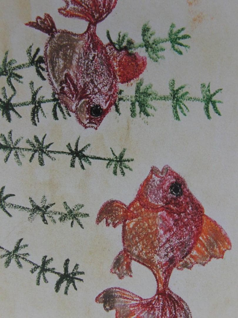 山下清、【金魚】、希少な額装用画集より、美品、日本人画家、新品額装