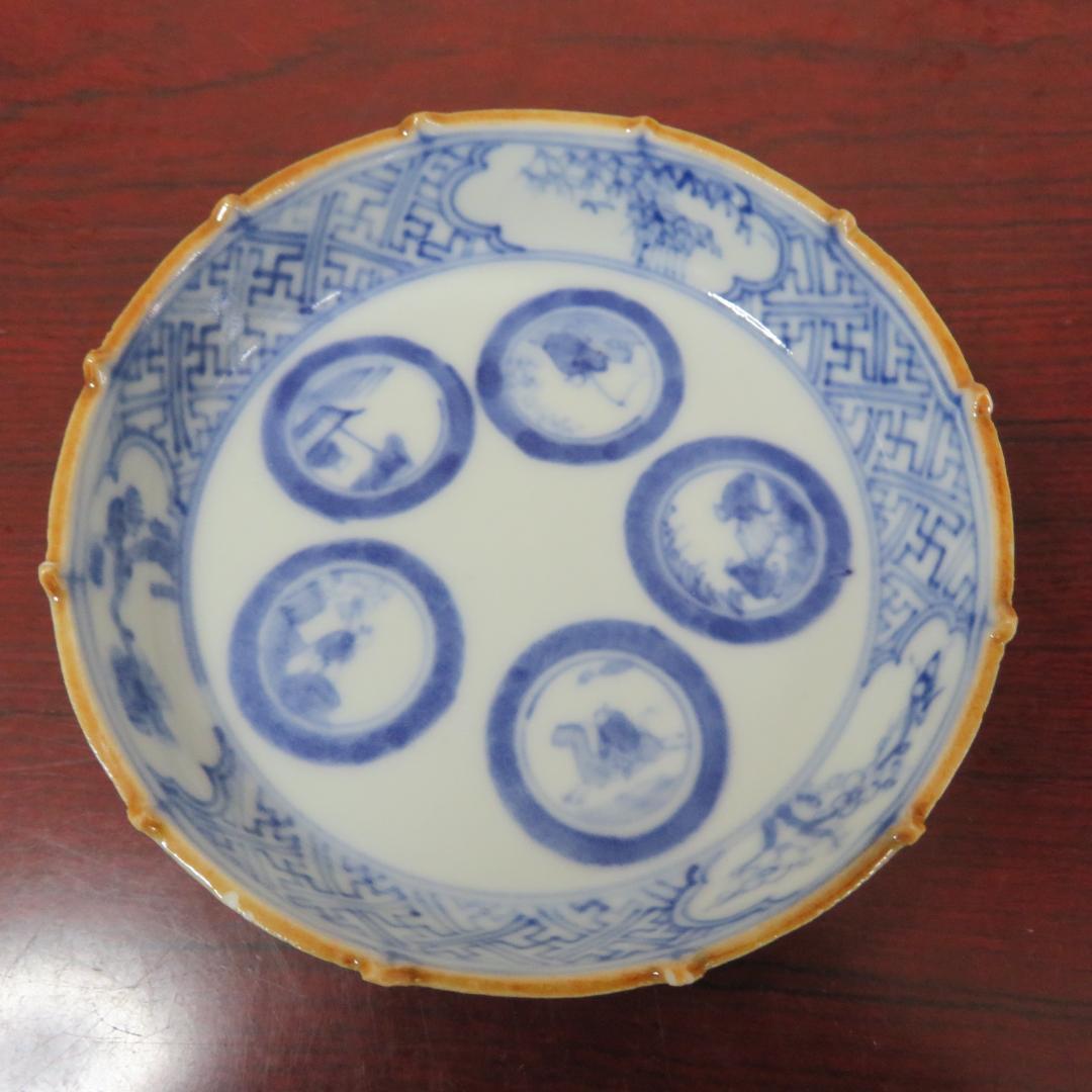 小皿 6枚 染付 丸窓 変わり縁 松竹梅 角福 人物 美品 - メルカリ