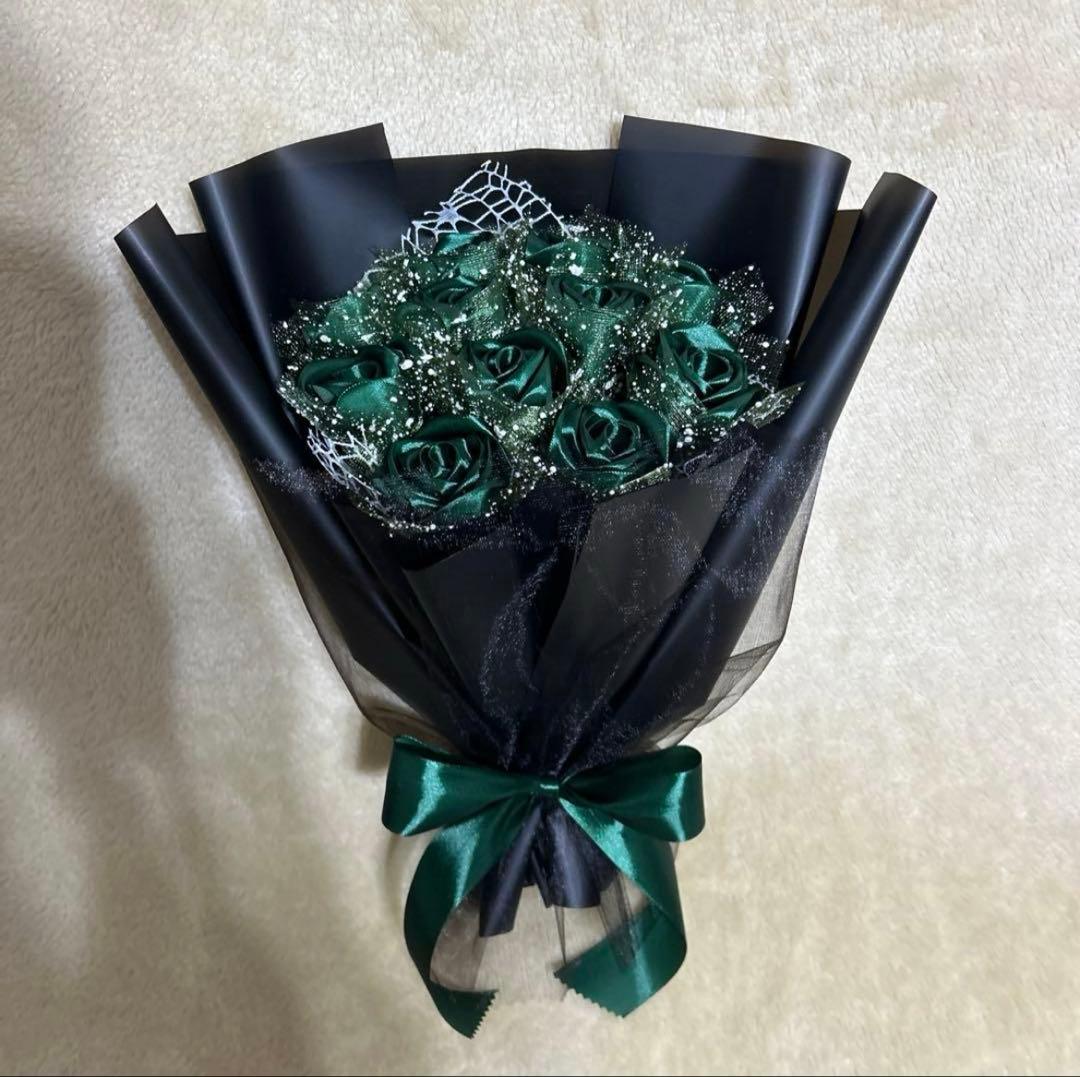11本グリーンバラブーケ プレゼント お祝い 枯れない花 永生薔薇 特別