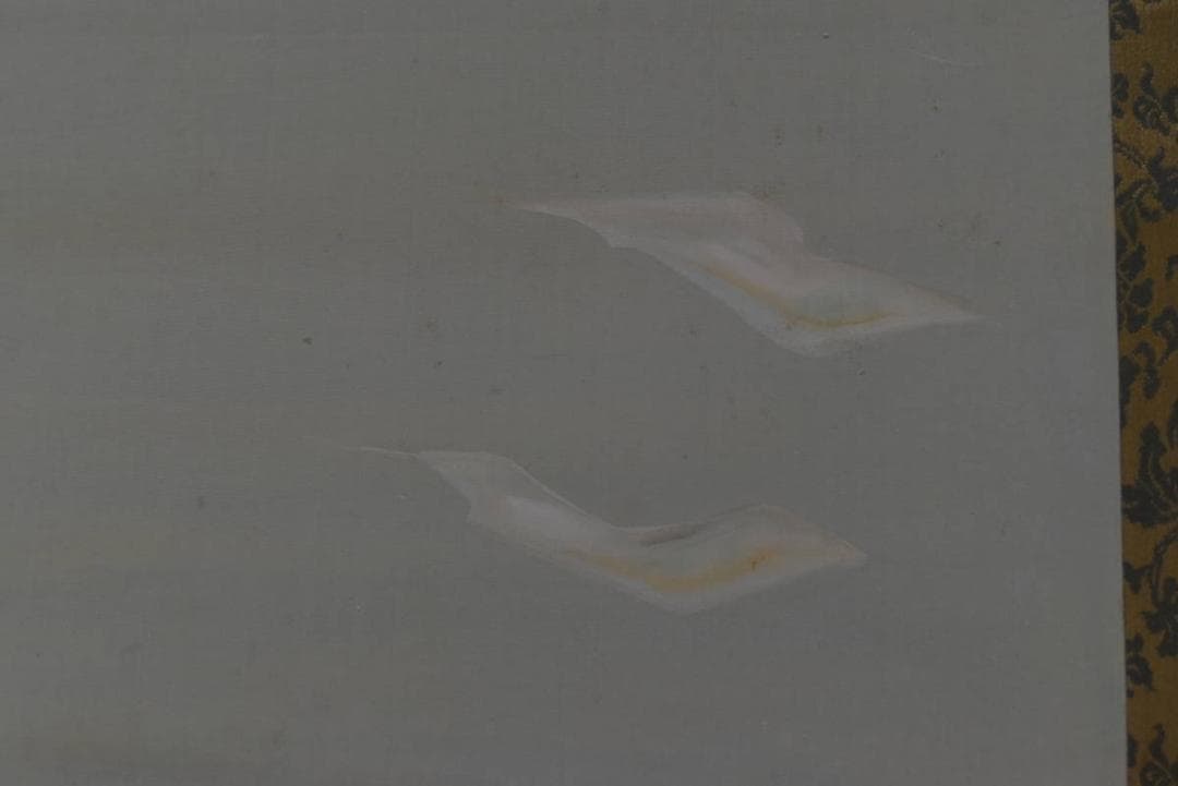 真作】野村松韵/新樹/新緑小禽図/掛軸/名家伝来/Z-897