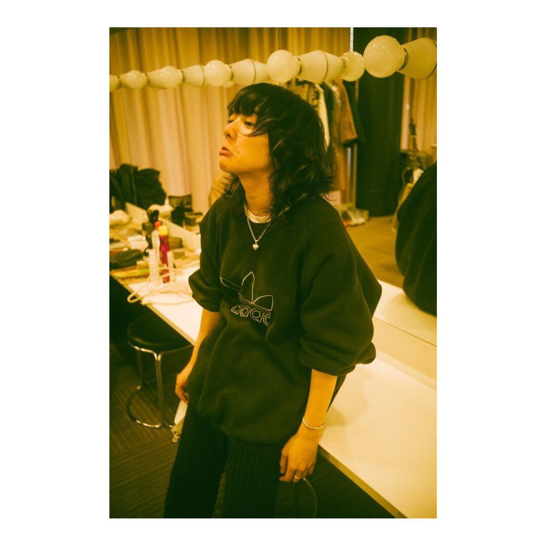 90s USA製 adidas アディダス スウェット ロゴ グレー あいみょん