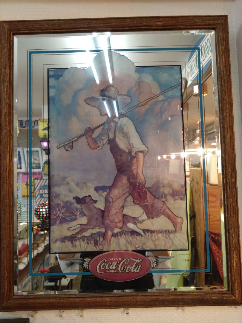 ノーマン・ロックウェル　1点物パブミラー Norman Rockwell ノーマン・ロックウェル 鏡に向かう少女 Girl at the