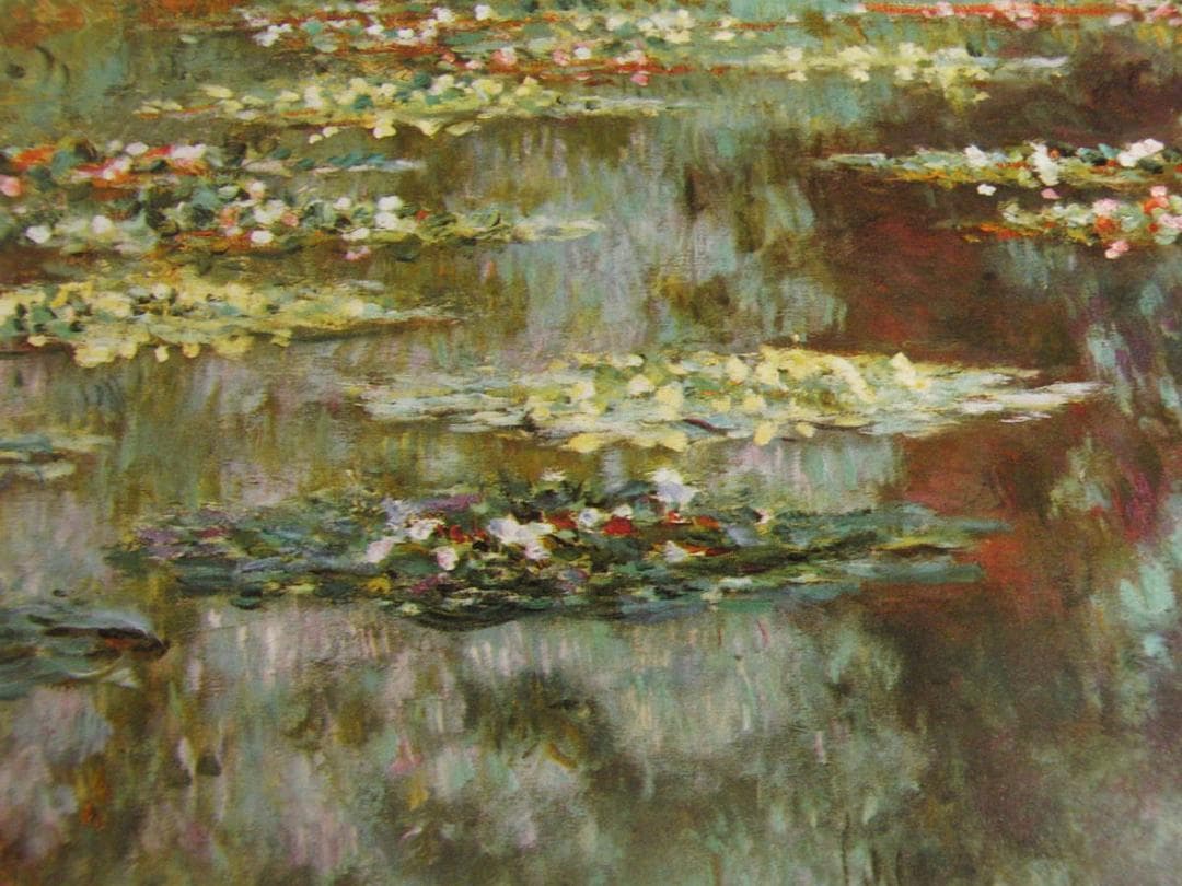 クロード・モネ、「Water Lily Pond」、厳選、希少大判画集・額装画