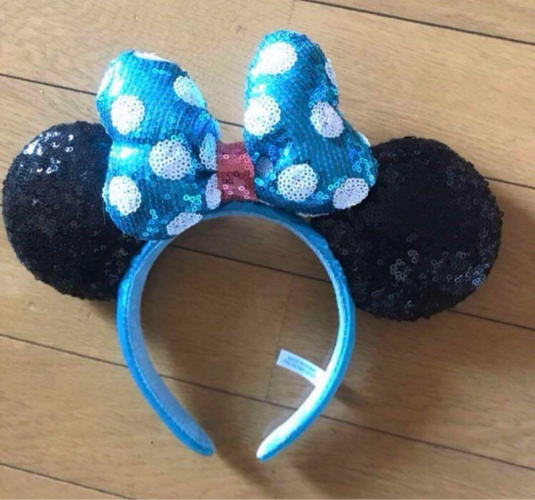 ミニーカチューシャ 青 水色 リボンカチューシャ - メルカリ
