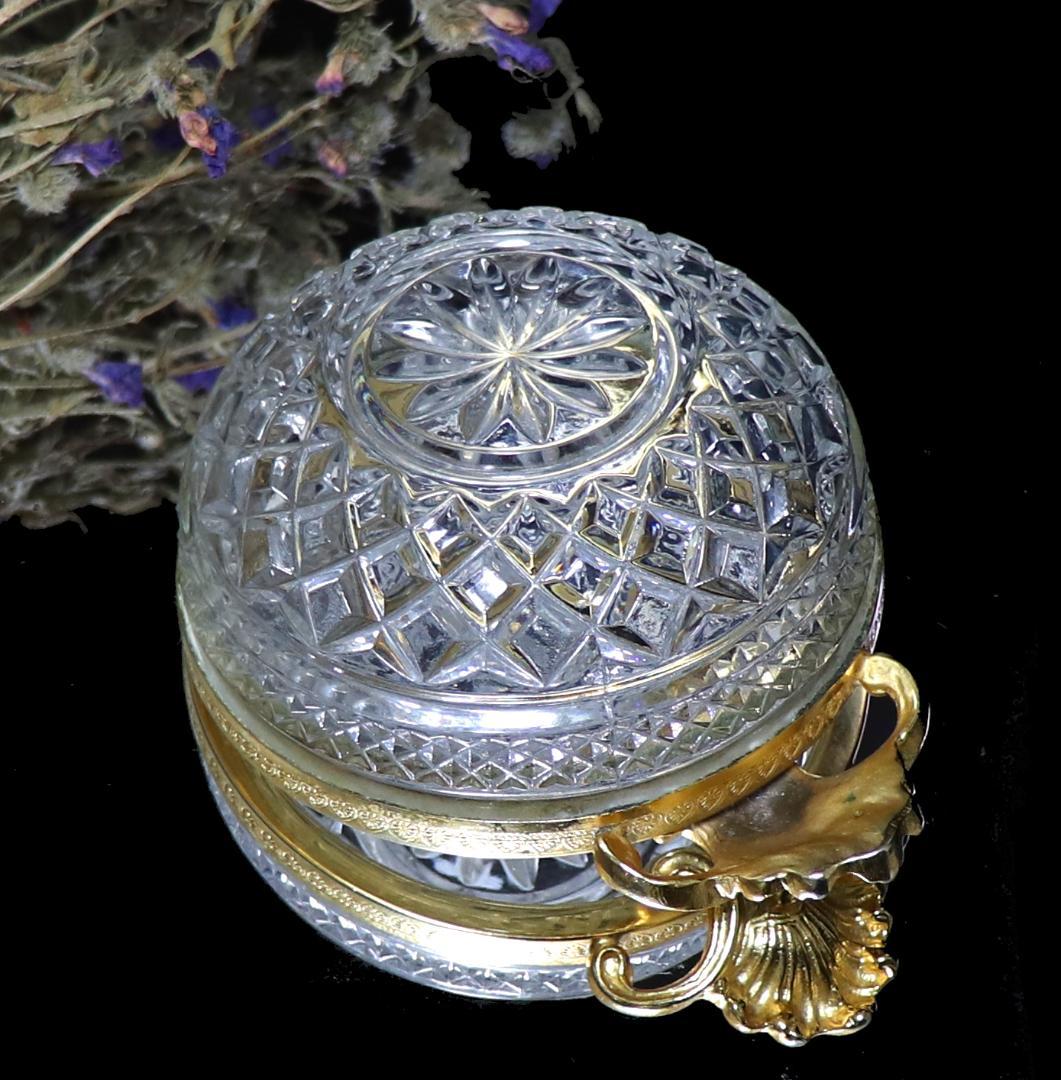 オールド・バカラ 金彩ロカイユ装飾貝殻ボウル 小物入れ ディアマン