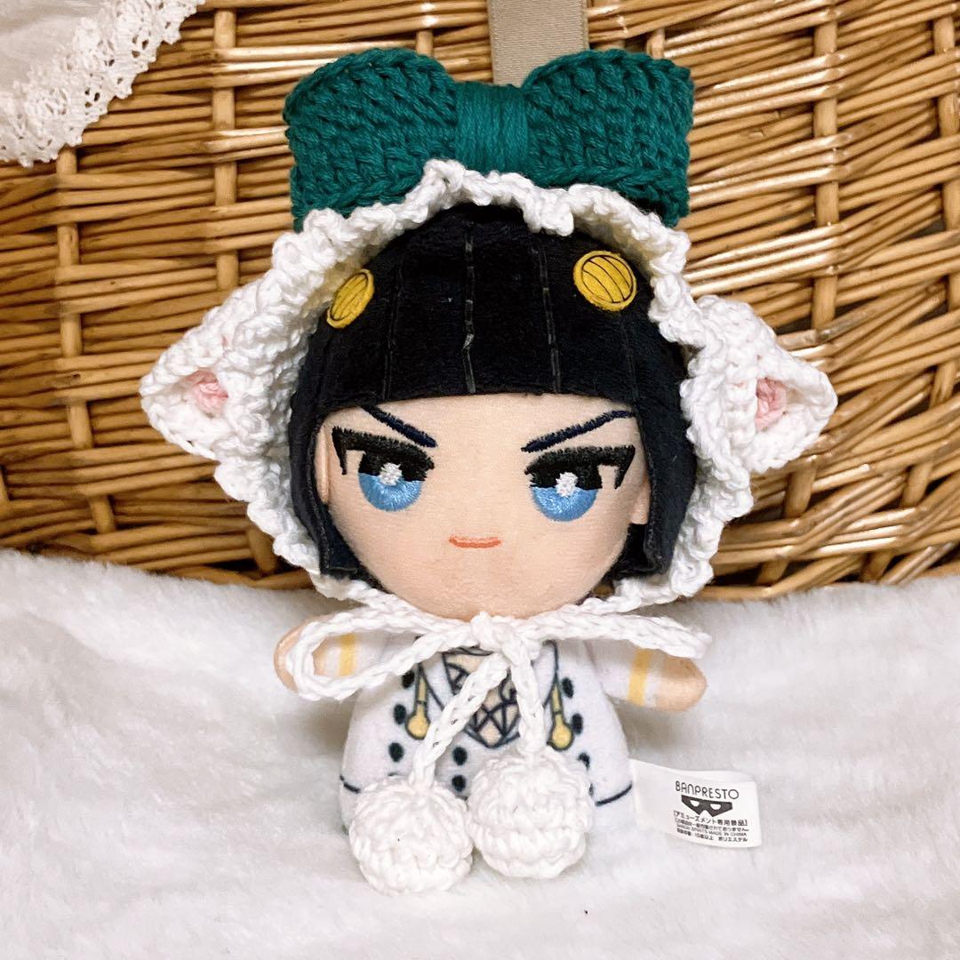 10㎝ ちびぐるみ にじぱぺ ぬい服 リボン子ひつじちゃんボンネット 緑