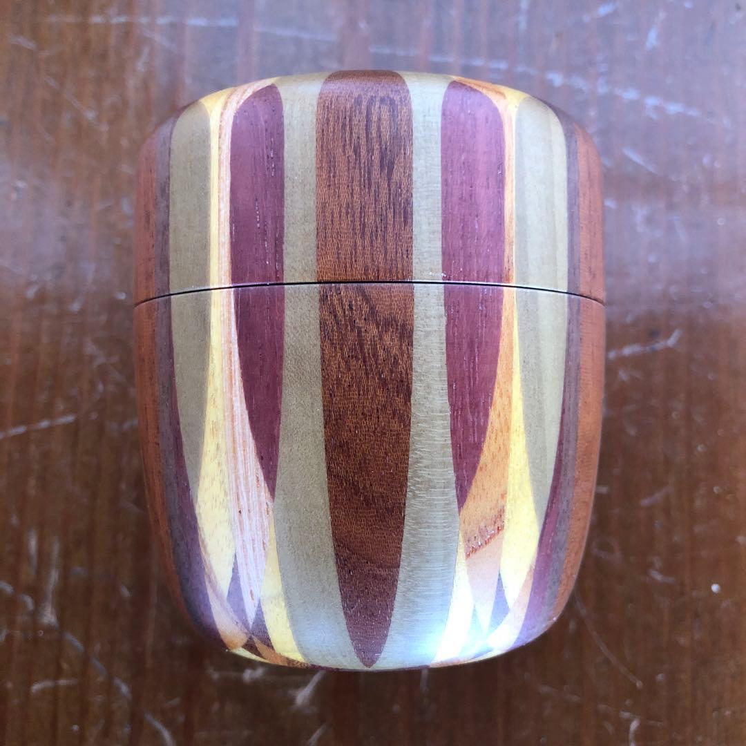 寄木細工 箱根細工 棗 茶入れ なつめ 無垢 合子 茶道具 茶道 抹茶 茶筒